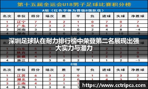 深圳足球队在耐力排行榜中荣登第二名展现出强大实力与潜力